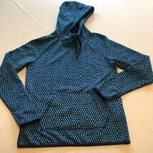 Nike Therma Fit Blue Teal Polka Dot Pullover Hoodie Long Sleeve Sweatshirt Sz S